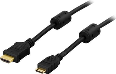 DELTACO HDMI-kaapeli, v1.4+Ethernet, 19-pin u-Mini u, 1080p,musta, 3m
