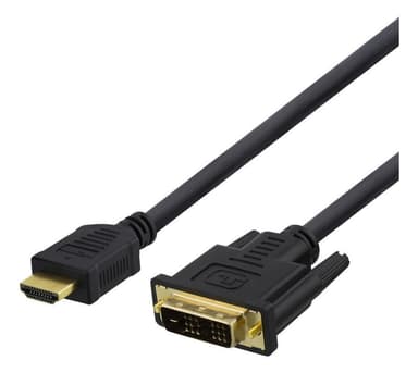 DELTACO HDMI - DVI-kaapeli, 2m, Full HD, musta