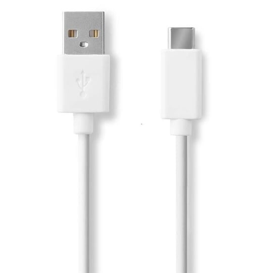 USB 2.0 -Kaapeli | Type-C, Uros - A, Uros | 1,0 m | Valkoinen