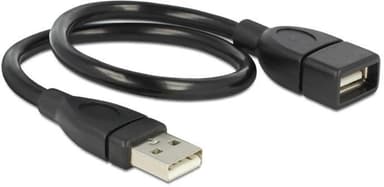 DeLOCK 83498, Formbar USB-kabel, USB Typ A ha - ho, 0,35m, svart