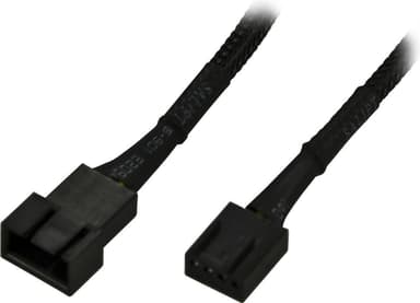 AKASA jatkokaapeli 4-pin tuulettimelle, 0,3m, musta