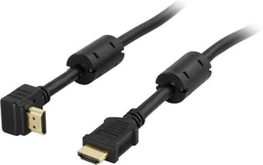 DELTACO HDMI Std+Eth 19-pin u - u,  1080i, kulma, 10m, musta