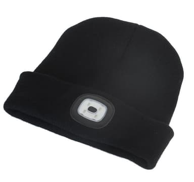 Lippalakki sisäänrakennetulla LED-valolla - musta