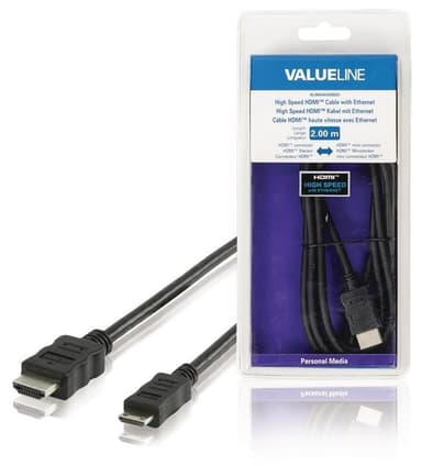 High Speed HDMI-kaapeli Ethernet HDMI-Liitin - HDMI Mini 2.00 m Musta