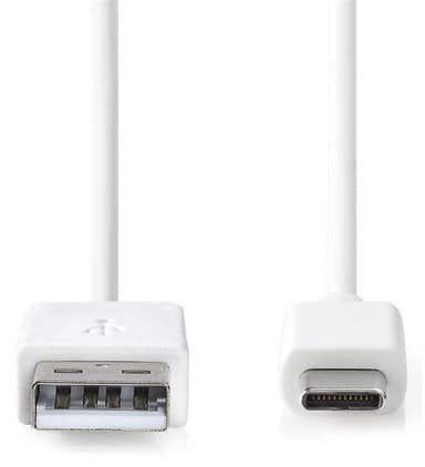 USB 2.0 -Kaapeli | Type-C, Uros - A, Uros | 1,0 m | Valkoinen