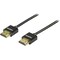 DELTACO ohut HDMI-kaapeli, HDMI High Speed with Ethernet, 0,5m, musta