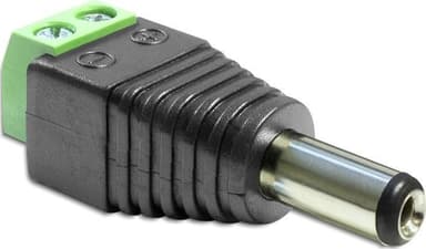 DeLOCK DC-riviliitinsovitin, 2,1x5,5x11mm, plussa keskellä