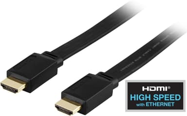 DELTACO HDMI-kaapeli, v1.4+Ethernet, 19-pin u-u,1080p musta0,5m litte?