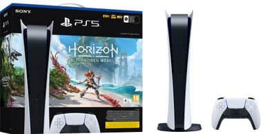 PlayStation 5 Digital Edition pelikonsoli + Horizon Forbidden West