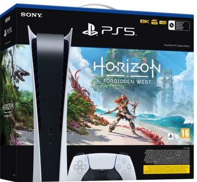PlayStation 5 Digital Edition pelikonsoli + Horizon Forbidden West