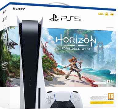 PlayStation 5 (PS5) pelikonsoli + Horizon Forbidden West