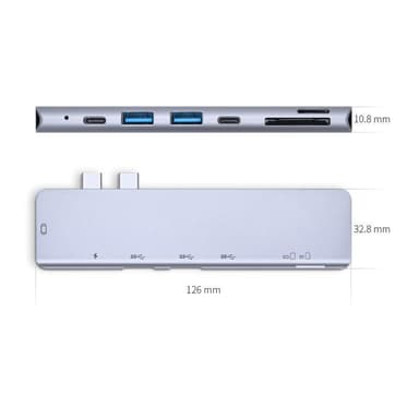 7-in-1 USB-C-telakointiasema, hopea