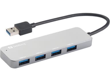 USB 3.0 Hub 4 porttia SAVER, hopea