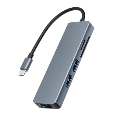 5-in-1 USB-C-telakointiasema Harmaa