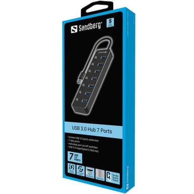 Sandberg USB 3.0 Hub 7 -porttia