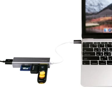 USB-C Hub 3 -portti + muistikortinlukija