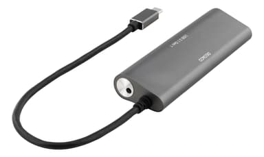 DELTACO 4-porttinen USB-hubi, Type C uros, 4xType A naaras, alumiinia