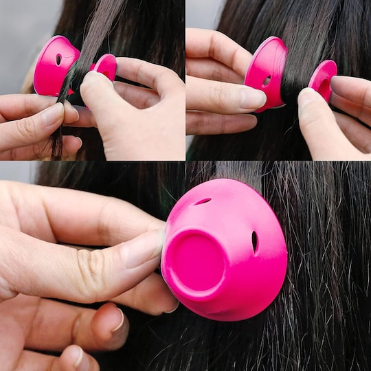 Magic-hiuskääreet silikoni 10 kpl Pinkki