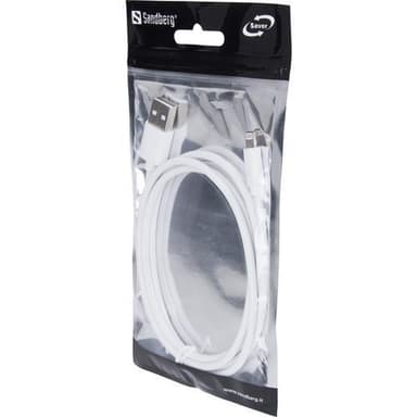 Sandberg USB-A-Lightning SAVER, valkoinen (1 m)