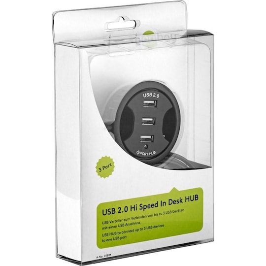 Goobay 3-porttinen USB 2.0 Hi Speed In-desk HUB