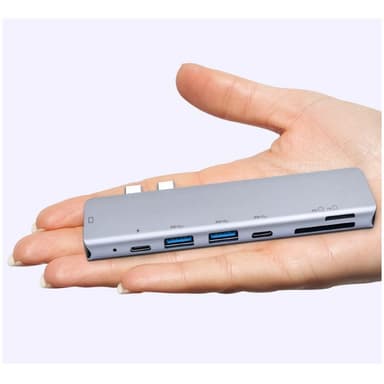 7-in-1 USB-C-telakointiasema, hopea