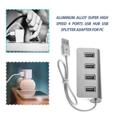 USB -keskitin, jossa 4 porttia Alumiini