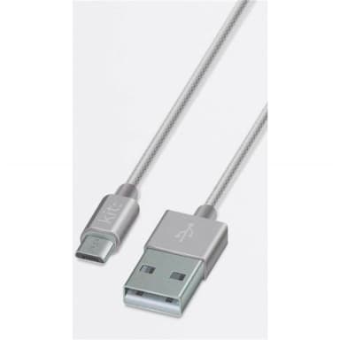 KIT PLATINUM Synk.johto MicroUSB Nailon 1m Silver