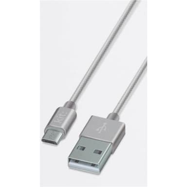 KIT PLATINUM Synk.johto MicroUSB Nailon 1m Silver