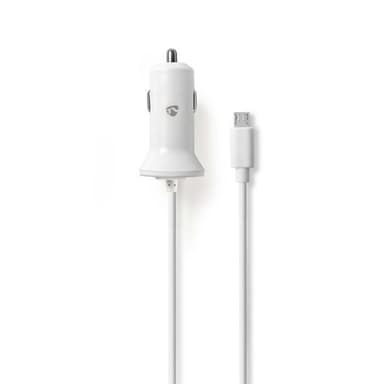 Autolaturi | 2.4 A | Kiinteä kaapeli | Micro USB | Valkoinen
