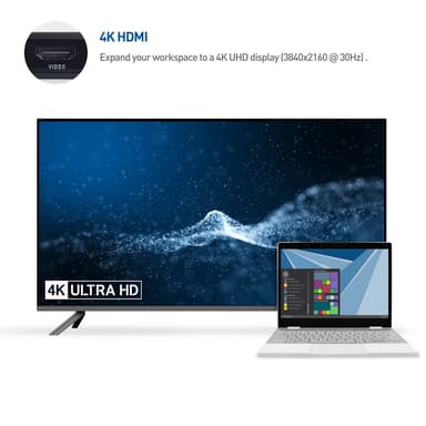Cable Matters 1–8 USB-C-telakointiasema HDMI 4K30Hz PD80W 2xUSB-C 5Gbps RJ45 Giga Lan Micro SD ja SD-kortti