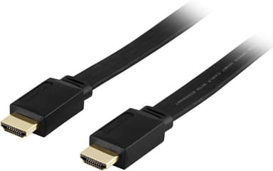 DELTACO HDMI-kaapeli v1.4+Ethernet, 19-pinu-u, 1080p litteä musta 7m