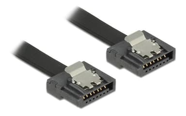 DeLOCK SATA-kaapeli, flexi, 6Gbps, lukitussalpa, 20cm, musta