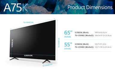 Sony 55” A75K 4K OLED älytelevisio (2022)
