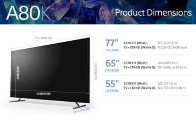 Sony 55” A80K 4K OLED älytelevisio (2022)