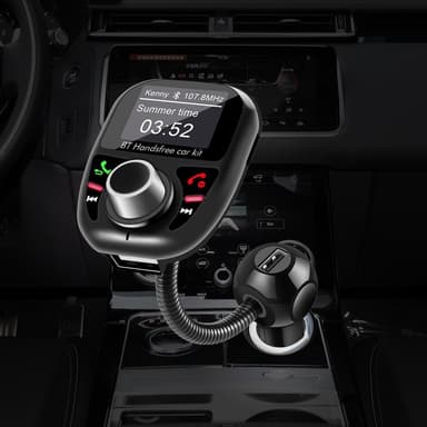 Bluetooth FM-lähetin auton kahdelle USB-portille Valkoinen
