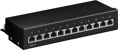 Goobay CAT 6 Mini/Desktop Patch Panel, 12 porttia