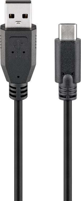 USB 2.0 -kaapeli (USB-Câ„¢ - USB A), musta