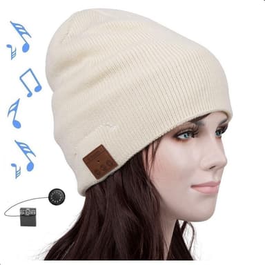 Bluetooth-pipo polyesteri/akryylikuulokkeilla Kermanvalkoinen