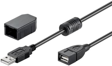 Goobay USB 2.0 High Speed -jatkokaapeli turvaholkilla, musta