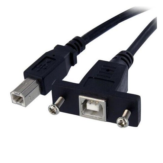 StarTech.com USBPNLBFBM3, 0,91 m, USB B, USB B, USB 2.0, 480 Mbit/s, Musta