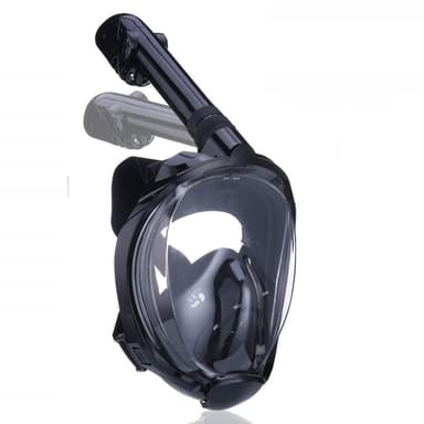 Täysi naamarisyklo snorkkeli ja GoPro -kiinnike - musta - S / M