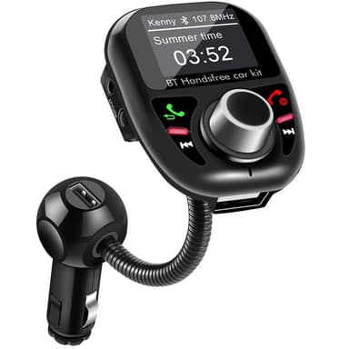 Bluetooth FM-lähetin auton kahdelle USB-portille Valkoinen