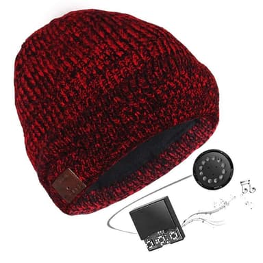 Bluetooth-pipo polyesteri/akryylikuulokkeilla Musta/punainen