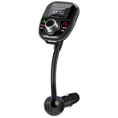 Bluetooth FM-lähetin auton kahdelle USB-portille Valkoinen