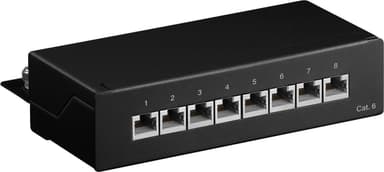 Goobay CAT 6 Mini/Desktop Patch Panel, 8-porttinen