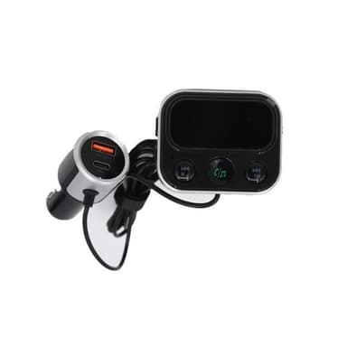 Bluetooth FM -lähetin ja autolaturi (QC3.0 / PD18W) Musta