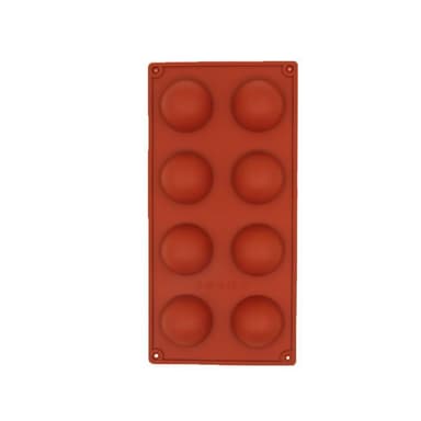 Silikonimuotti / uunivuoka 8 puolipallolla Punainen