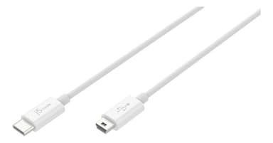 j5luo USB 2.0 -kaapeli, tyyppi C ha - tyyppi mini B ha, 0,9 m, valkoinen
