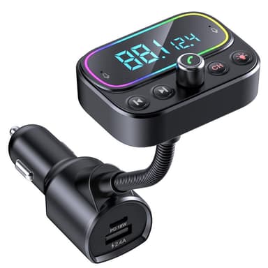 Bluetooth FM-lähetin autoon QC3.0 / PD-pikalaturilla