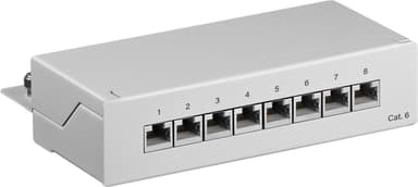 CAT 6 Mini/Desktop Patch Panel, 8-porttinen